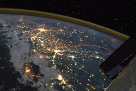India-Pakistan border as seen from space, NASA