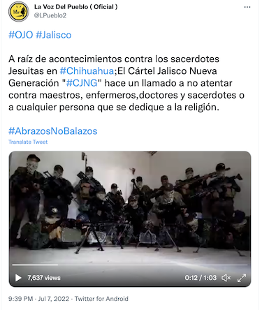 Calling to End the Killing of the Clergy: Information Operations of the Cártel de Jalisco Nueva Generación Image