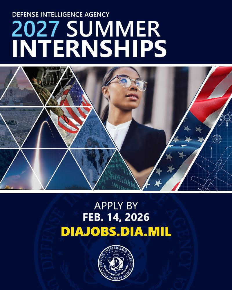 Defense Intelligence Agency Internship Applications Due February 14, 2026 Image