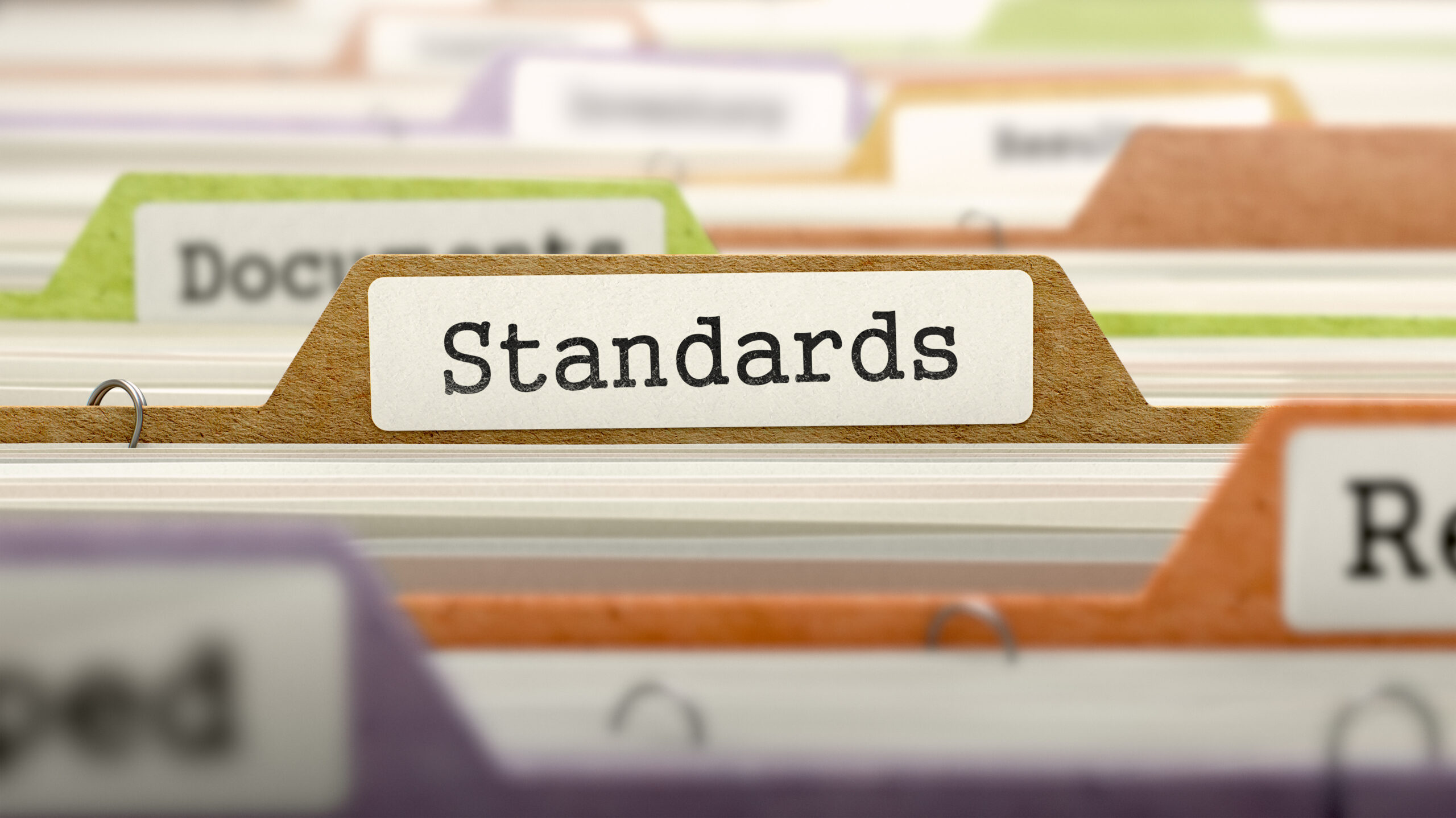 File folder labeled as standards.