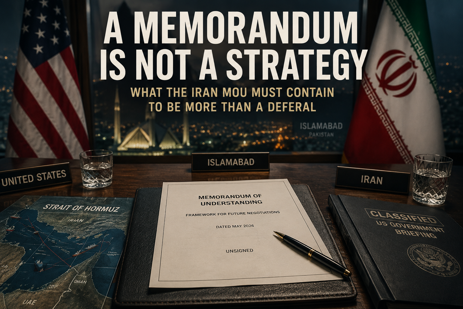 A Memorandum Is Not a Strategy: What the Iran MoU Must Contain to Be More Than a Deferral Image