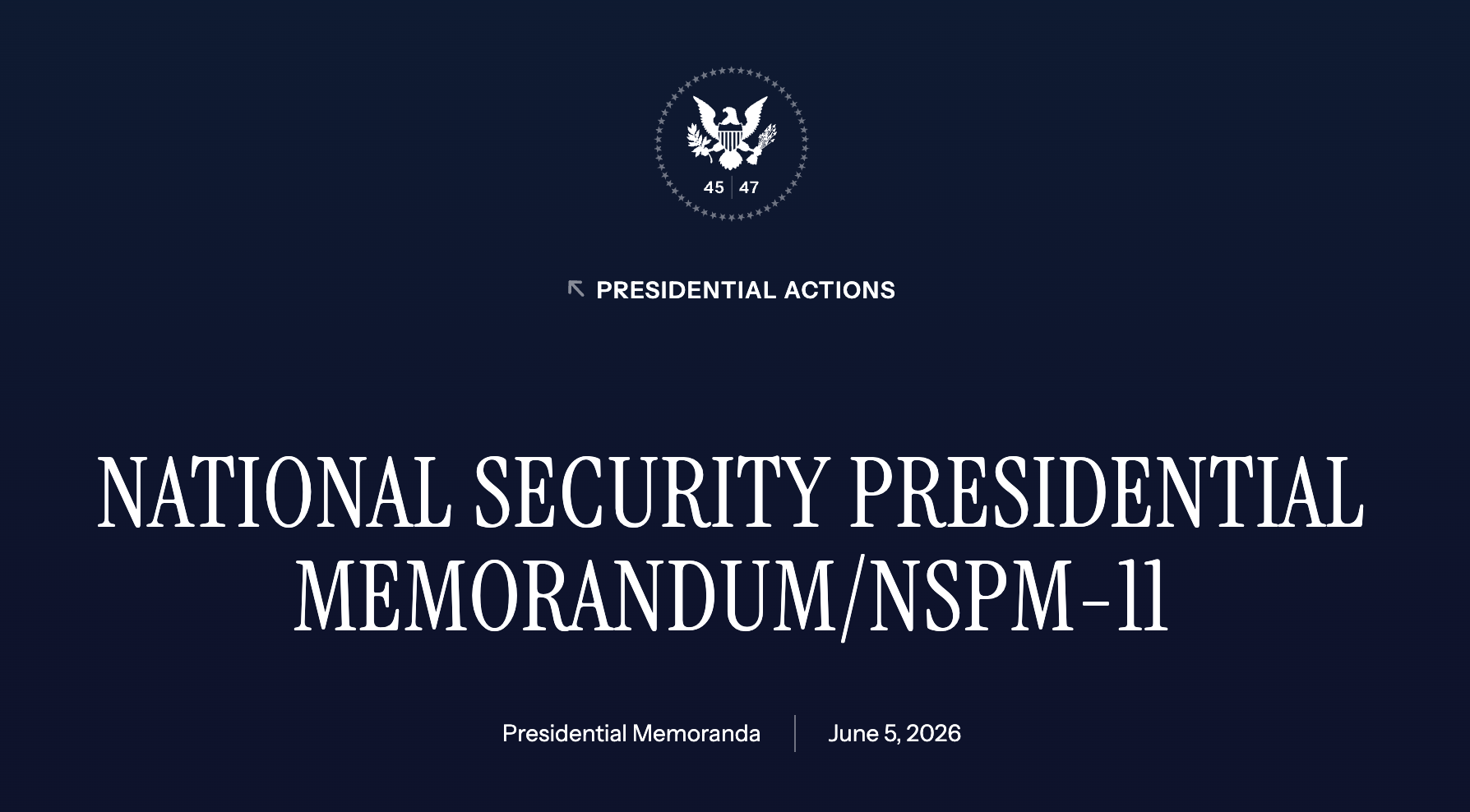 Speed Over Caution: What NSPM-11 Means Image